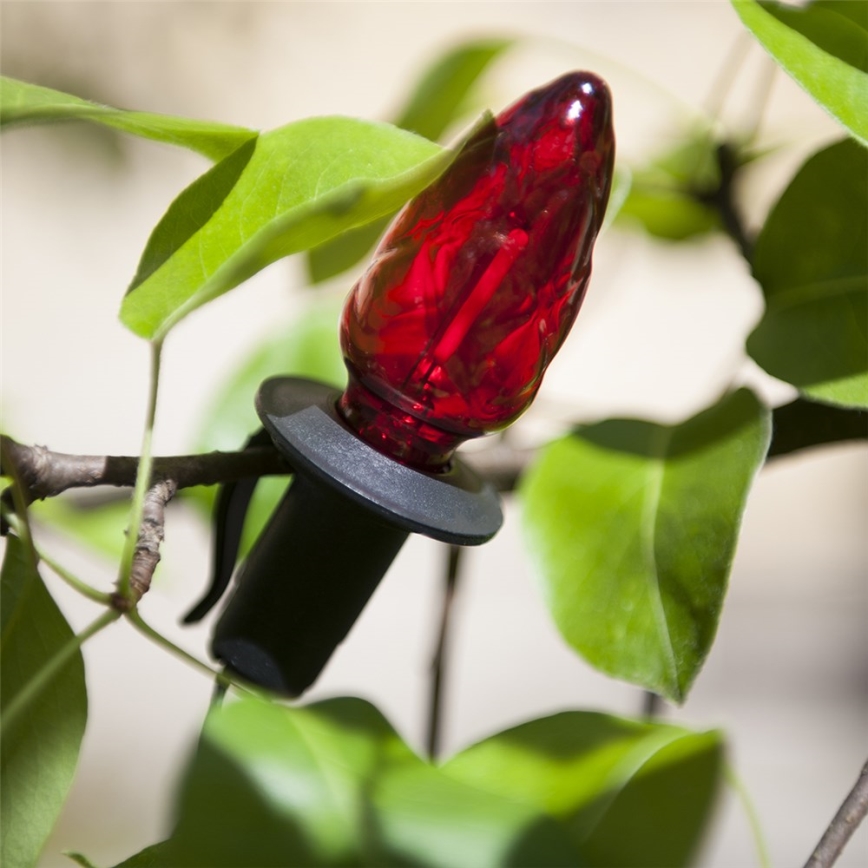 Laajennettava LED-ulkovalosarja CONE FILAMENT 20xE10 14m värillinen/lämminvalkoinen IP44, Valmistettu Tšekissä