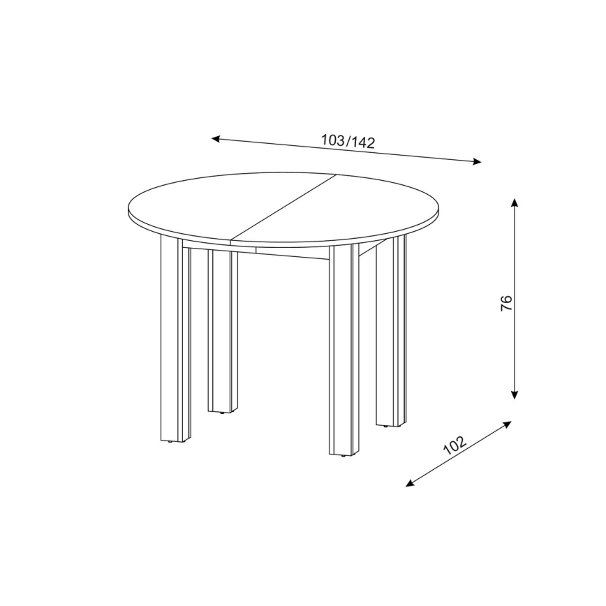 Laajennettava ruokapöytä WILY, artisan-tammi/musta