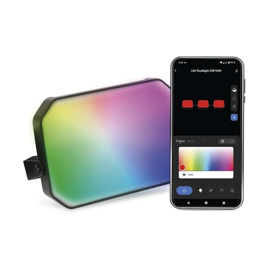 LED RGBIC Himmennettävä ulko valonheitin GoSmart - jatko LED/4W/230V 3000-6500K IP65 Wi-Fi Tuya