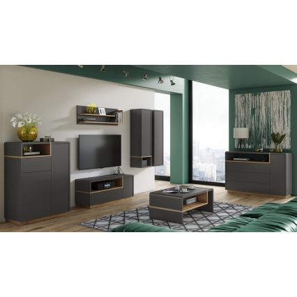 Laatikollinen lipasto FRED antrasiitti/artisan-tammi