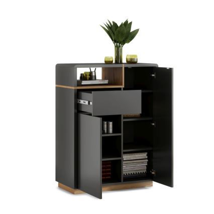 Laatikollinen lipasto FRED antrasiitti/artisan-tammi