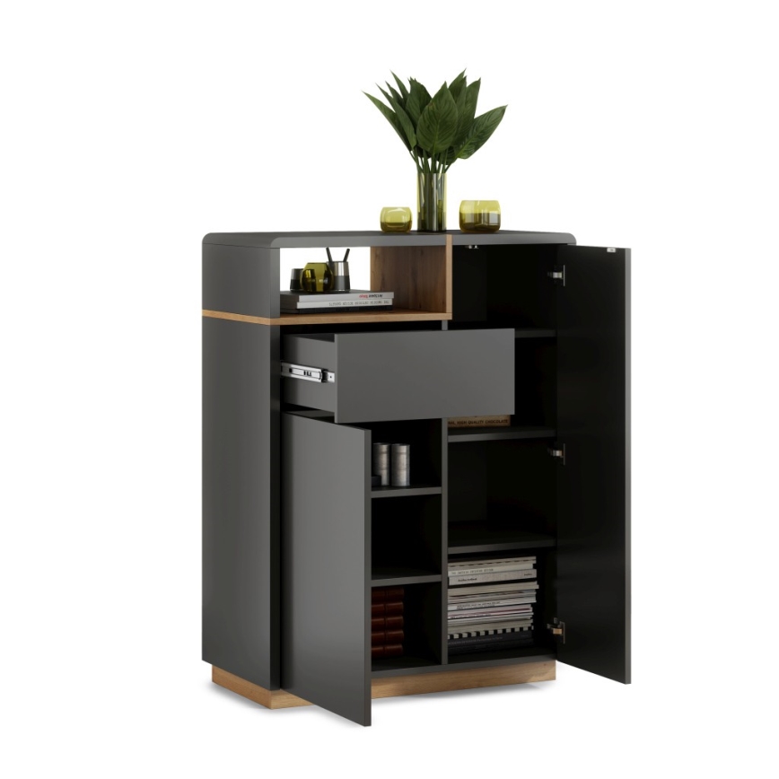 Laatikollinen lipasto FRED antrasiitti/artisan-tammi