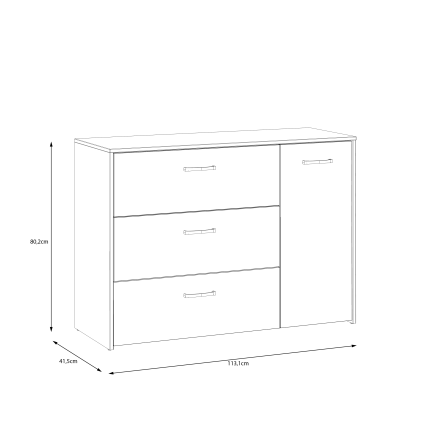 Laatikosto URO artisan-tammi/ valkoinen