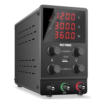 Laboratoriovirtalähde 0-120V/0-3A