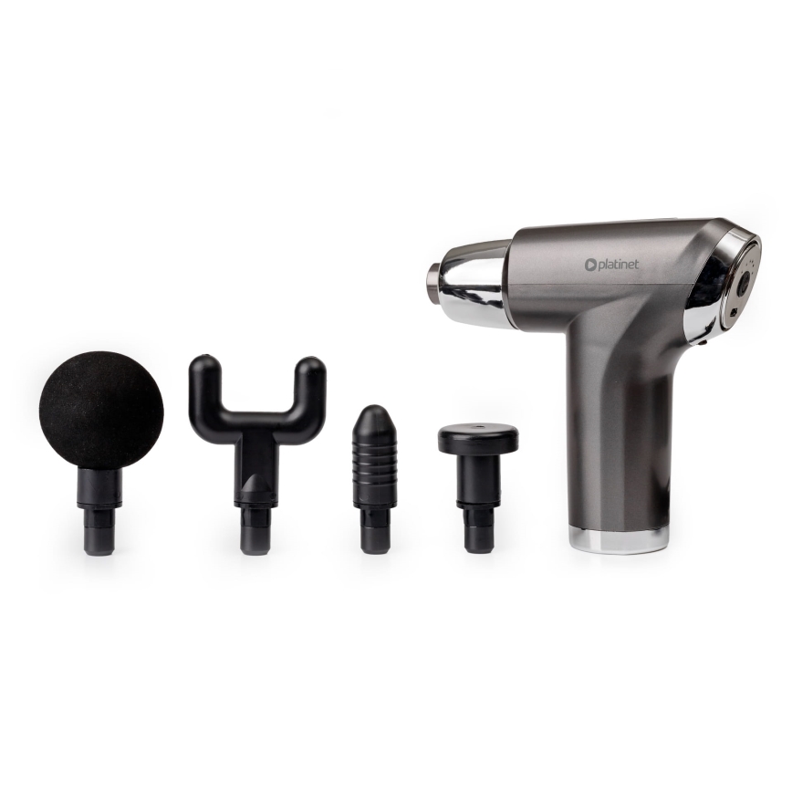 Ladattava hierontapistooli 4 vaihdettavalla päällä 25W/5V 1200 mAh