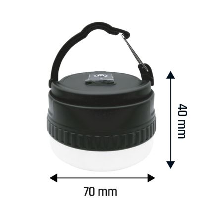 Ladattava kannettava LED-lamppu LUMINA POCKET LED/5V 500 mAh musta