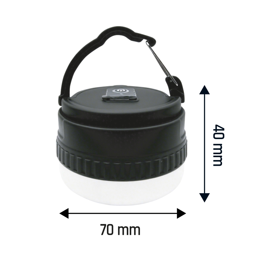 Ladattava kannettava LED-lamppu LUMINA POCKET LED/5V 500 mAh musta