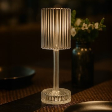 Ladattava kosketusohjattu LED-pöytälamppu SIMPLE LED/1W/5V 2400 mAh 3000-6000K läpinäkyvä