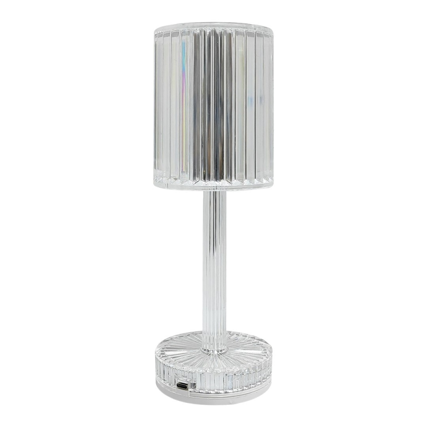 Ladattava kosketusohjattu LED-pöytälamppu SIMPLE LED/1W/5V 2400 mAh 3000-6000K läpinäkyvä