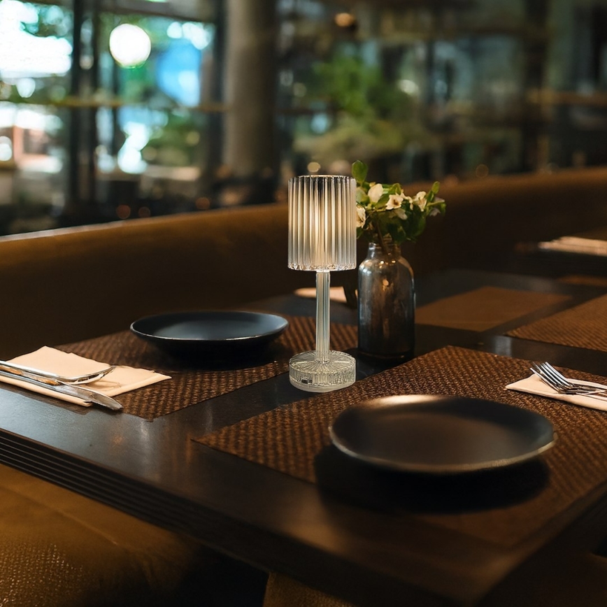 Ladattava kosketusohjattu LED-pöytälamppu SIMPLE LED/1W/5V 2400 mAh 3000-6000K läpinäkyvä