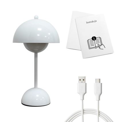 Ladattava kosketusohjattu pöytävalaisin COSTA LED/3W/5V 2400 mAh 3000-6000K valkoinen