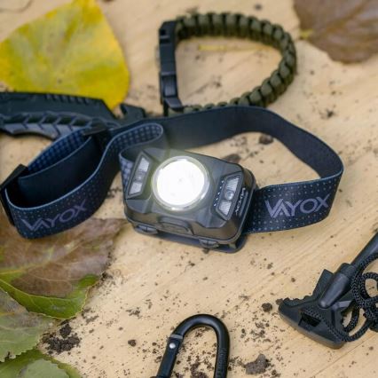 LED Himmennettävä ladattava otsalamppu anturilla ja punainen valo LED/15W/5V IP66 430 kiiltävä 1800 mAh