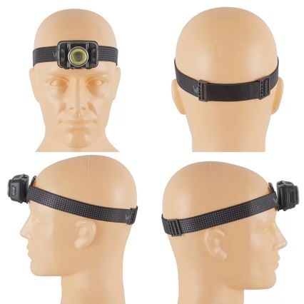 LED Himmennettävä ladattava otsalamppu anturilla ja punainen valo LED/15W/5V IP66 430 kiiltävä 1800 mAh