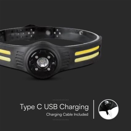 Ladattava LED-ajovalaisin kanssa punainen valo USB LED/3W/5V IP43 470 kiiltävä 5 h 650 mAh