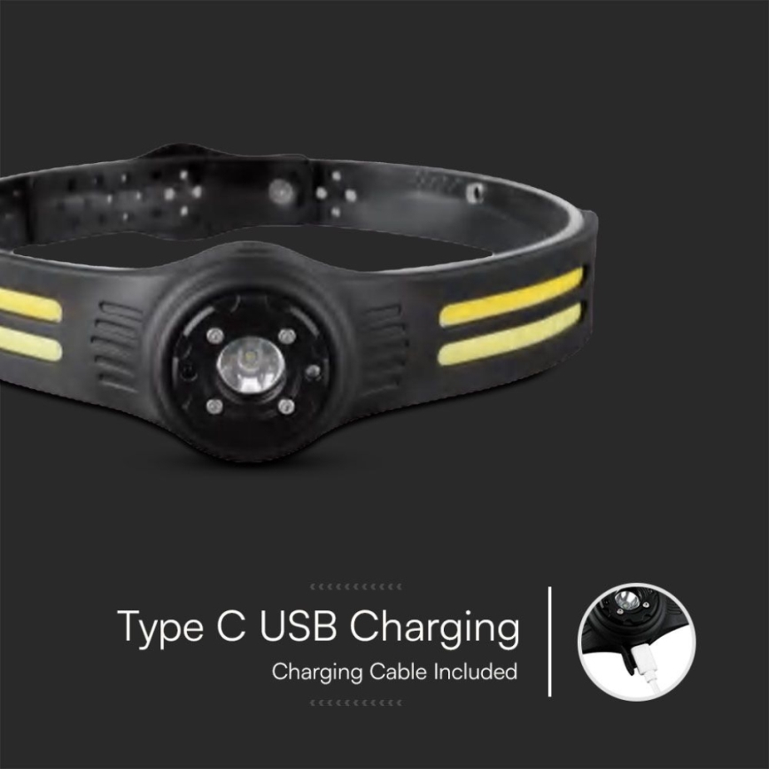 Ladattava LED-ajovalaisin kanssa punainen valo USB LED/3W/5V IP43 470 kiiltävä 5 h 650 mAh