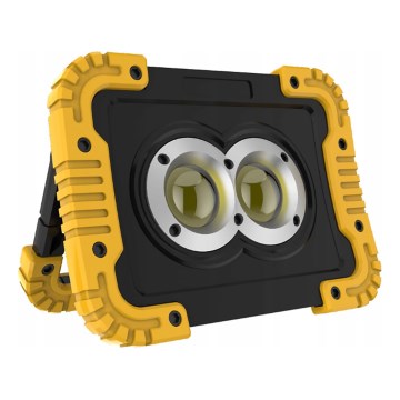 Ladattava LED-heittovalo powerbank-toiminnolla LED/20W/5V 4400 mAh IP44 musta/keltainen
