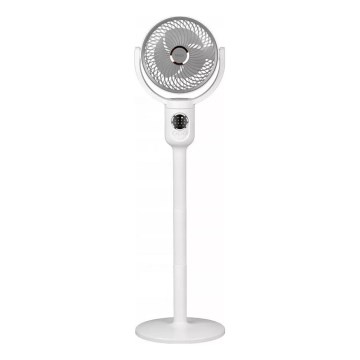 Ladattava LED-jalustatuuletin LED-valaistuksella LED/4,8W/5V USB 7200 mAh valkoinen + kaukosäädin