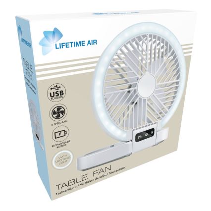 Ladattava LED-pöytätuuletin 3,7V 1200 mAh