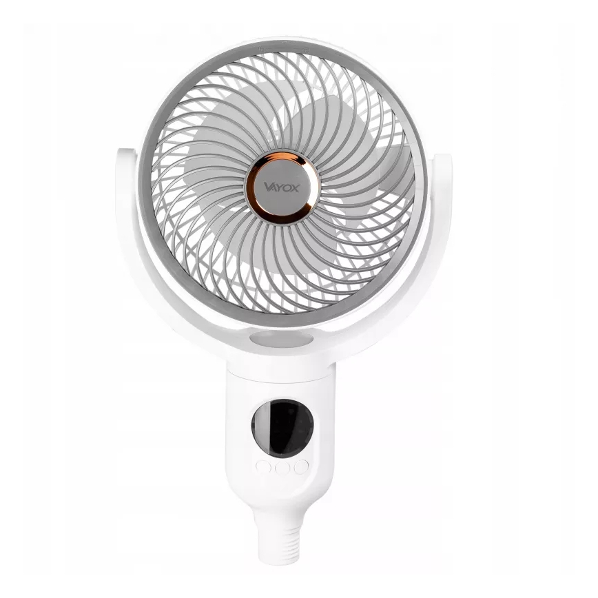 Ladattava LED-jalustatuuletin LED-valaistuksella LED/4,8W/5V USB 7200 mAh valkoinen + kaukosäädin