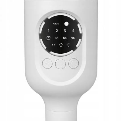 Ladattava LED-jalustatuuletin LED-valaistuksella LED/4,8W/5V USB 7200 mAh valkoinen + kaukosäädin