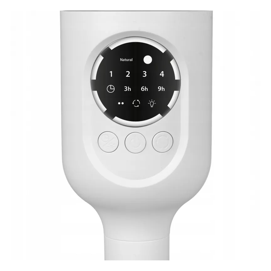 Ladattava LED-jalustatuuletin LED-valaistuksella LED/4,8W/5V USB 7200 mAh valkoinen + kaukosäädin