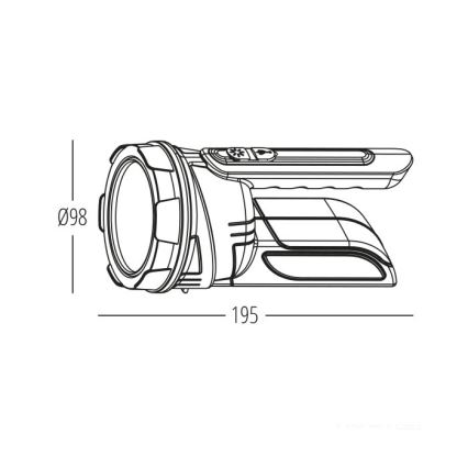 Ladattava LED-taskulamppu 2xLED/3W/5V 210 lm 1200 mAh musta