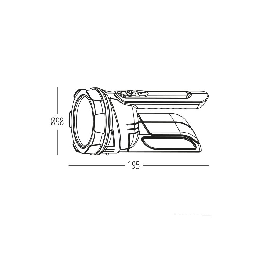 Ladattava LED-taskulamppu 2xLED/3W/5V 210 lm 1200 mAh musta