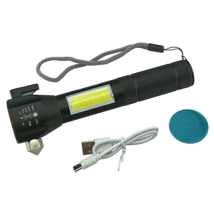 Ladattava LED-taskulamppu LED/3W/5V 200 lm 1200 mAh