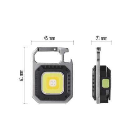 Ladattava LED-taskulamppu LED/USB/3,7V IP44 750 lm 400 mAh