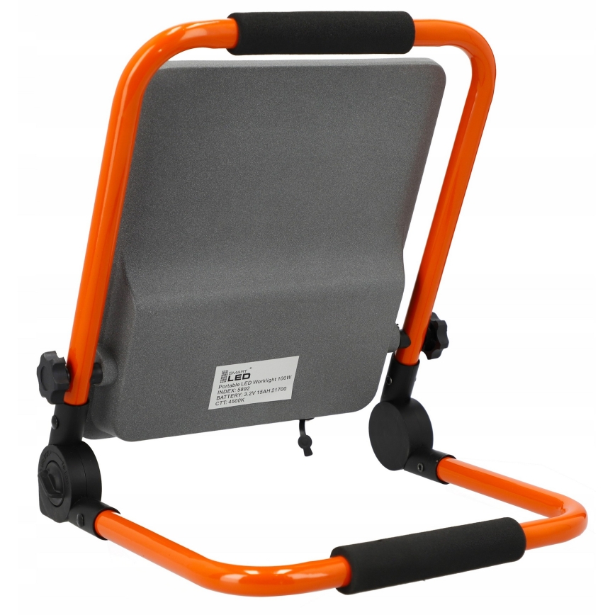 Ladattava LED-työvalo jalustalla LED/100W/3,2V 4500K 15000 mAh IP65 oranssi