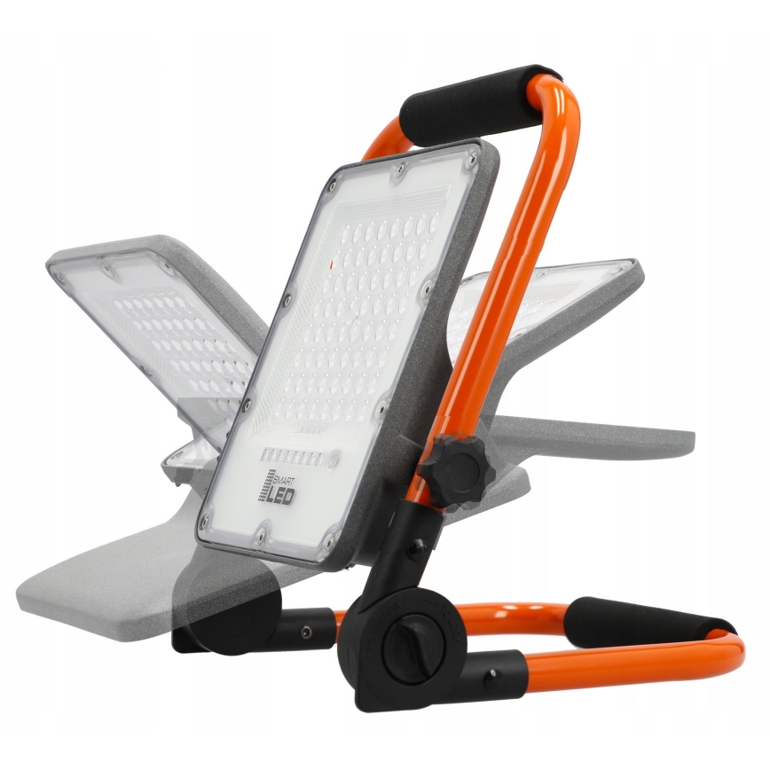 Ladattava LED-valonheitin jalustalla LED/100W/3,2V 5000K 5000 mAh IP65 oranssi