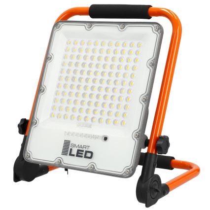 Ladattava LED-valonheitin jalustalla LED/100W/3,2V 5000K 5000 mAh IP65 oranssi