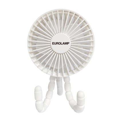 Ladattava pöytätuuletin 3W/5V 1800 mAh valkoinen