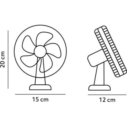 Ladattava pöytätuuletin klipsillä VIENTO 6W/5V 2000 mAh musta