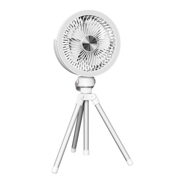 Ladattava pöytätuuletin LED-valaistuksella 8W/3,7V 2400 mAh valkoinen