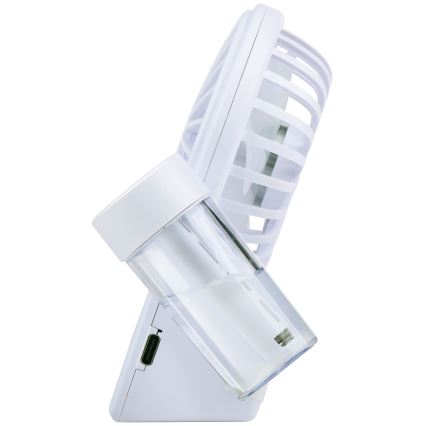 Ladattava pöytätuuletin sumutustehosteella 3,7V 1200 mAh