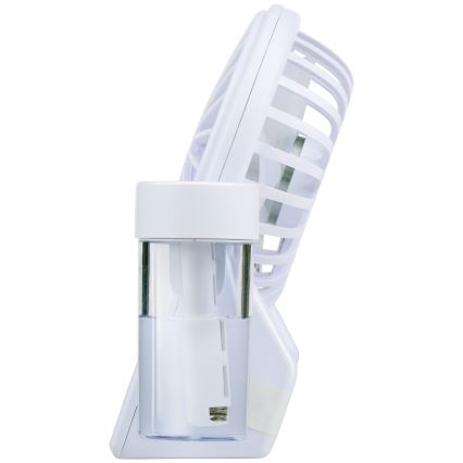Ladattava pöytätuuletin sumutustehosteella 3,7V 1200 mAh