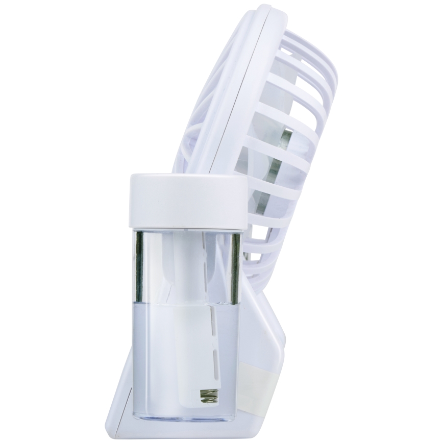 Ladattava pöytätuuletin sumutustehosteella 3,7V 1200 mAh