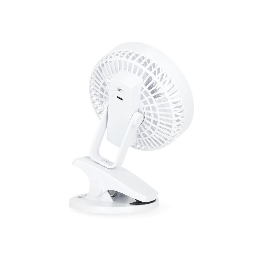 Ladattava pöytätuuletin klipsillä VIENTO 6W/5V 2000 mAh valkoinen
