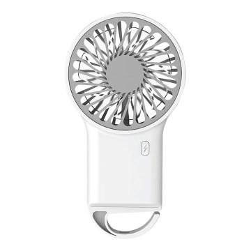 Ladattava taskutuuletin 3 W / 5 V, 300 mAh, valkoinen