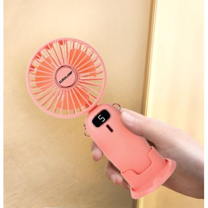 Ladattava taskutuuletin 3W/5V 1200 mAh, vaaleanpunainen