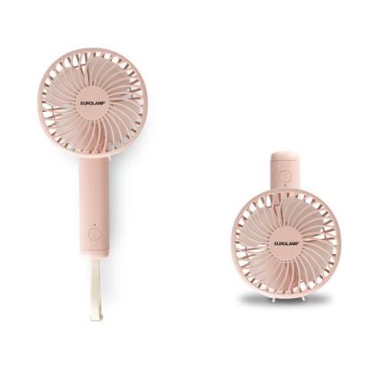 Ladattava taskutuuletin 5W/5V 1200 mAh, vaaleanpunainen