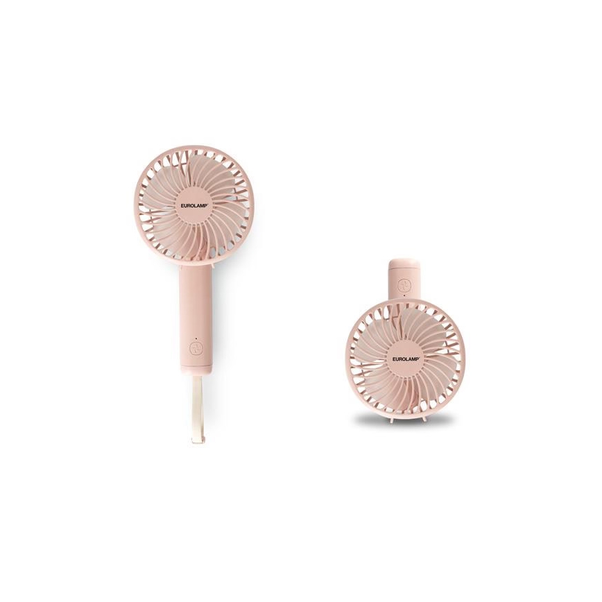 Ladattava taskutuuletin 5W/5V 1200 mAh, vaaleanpunainen