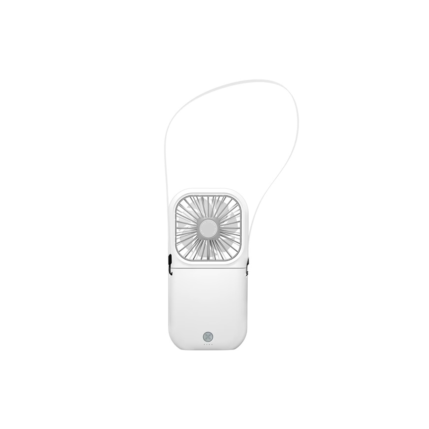 Ladattava taskutuuletin 5W/5V 2500 mAh valkoinen