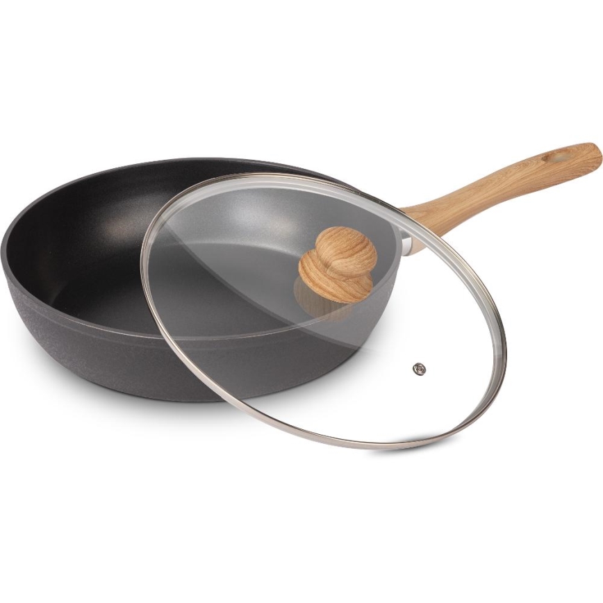 Lamart - 28 cm paistinpannu kannella, musta/ruskea
