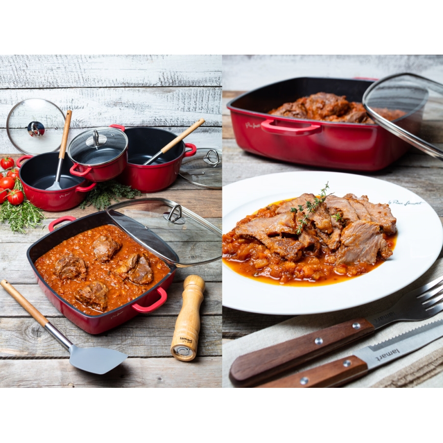 Lamart - Keittoastiasetti 8 kpl punainen