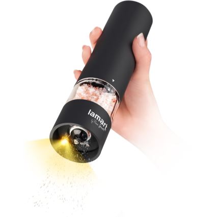 Lamart - Sähköinen maustemylly 4xAA musta