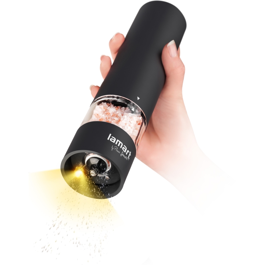 Lamart - Sähköinen maustemylly 4xAA musta