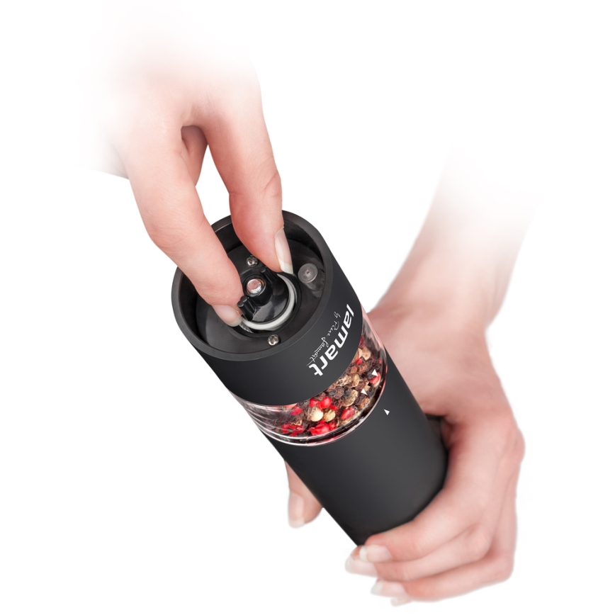 Lamart - Sähköinen maustemylly 4xAA musta