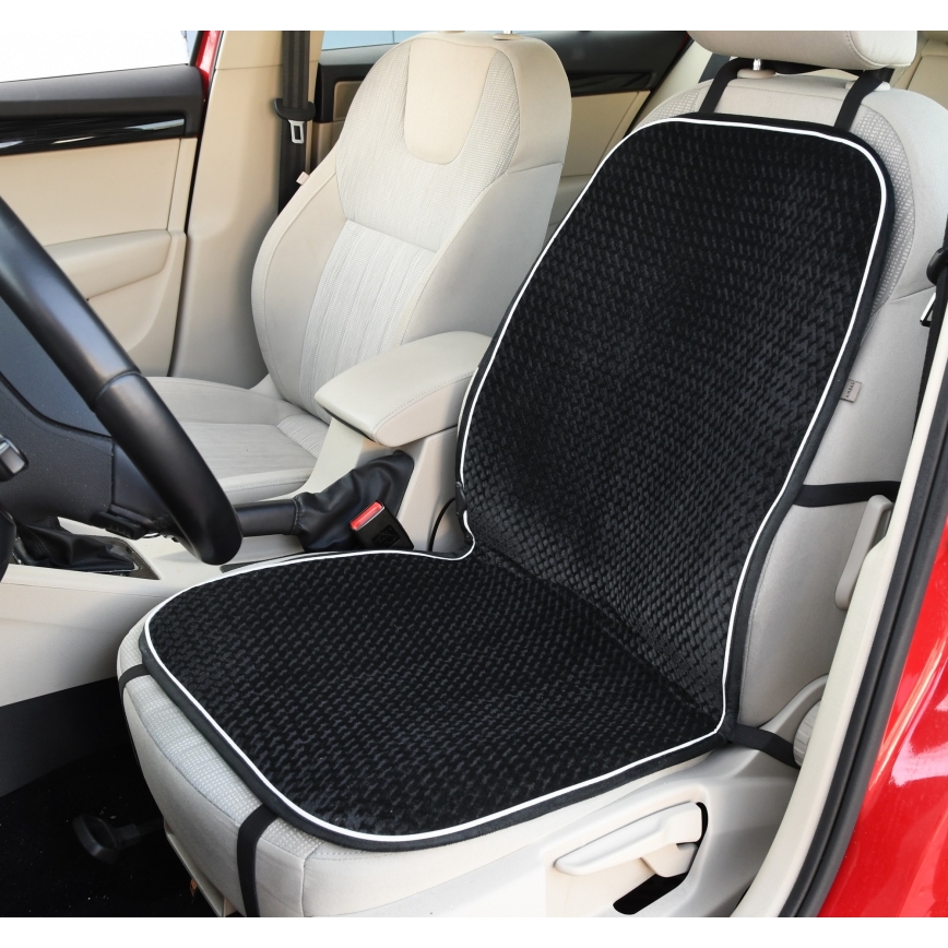 Lämmitetty istuinpäällinen termostaatilla 12V musta